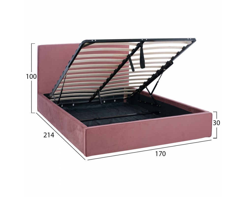 BED ALLIE HM584.12 160X200 WITH STORAGE SPACE DUSTY PINK - Спалня Allie 8412 в цвят пепел от рози - Легла