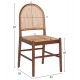 CHAIR BEECH WOOD IN WALNUT-RATTAN BEIGE HM9407.04 43x50x87H cm. - CHAIR BEECH WOOD IN WALNUT-RATTAN BEIGE HM9407.04 43x50x87H cm. -