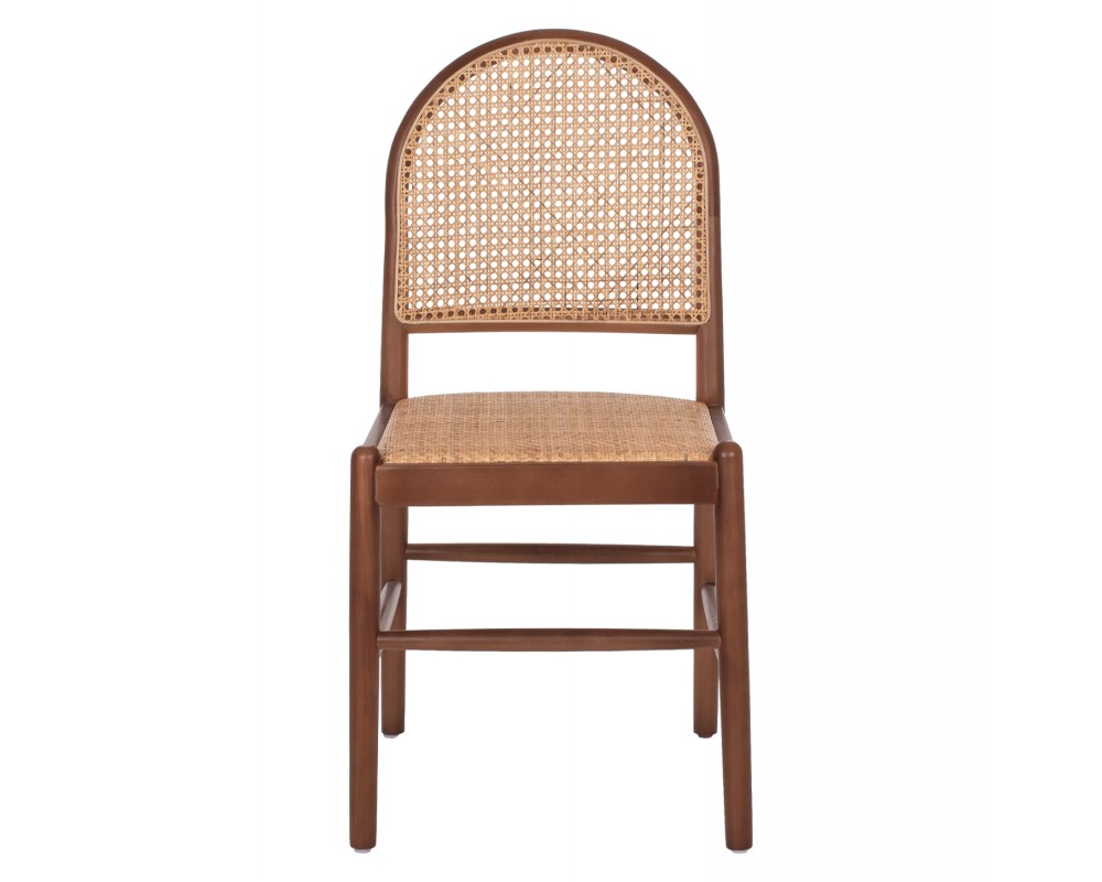 CHAIR BEECH WOOD IN WALNUT-RATTAN BEIGE HM9407.04 43x50x87H cm. - CHAIR BEECH WOOD IN WALNUT-RATTAN BEIGE HM9407.04 43x50x87H cm. -