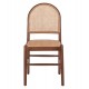 CHAIR BEECH WOOD IN WALNUT-RATTAN BEIGE HM9407.04 43x50x87H cm. - CHAIR BEECH WOOD IN WALNUT-RATTAN BEIGE HM9407.04 43x50x87H cm. -