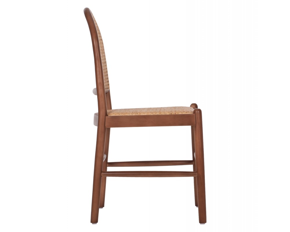CHAIR BEECH WOOD IN WALNUT-RATTAN BEIGE HM9407.04 43x50x87H cm. - CHAIR BEECH WOOD IN WALNUT-RATTAN BEIGE HM9407.04 43x50x87H cm. -