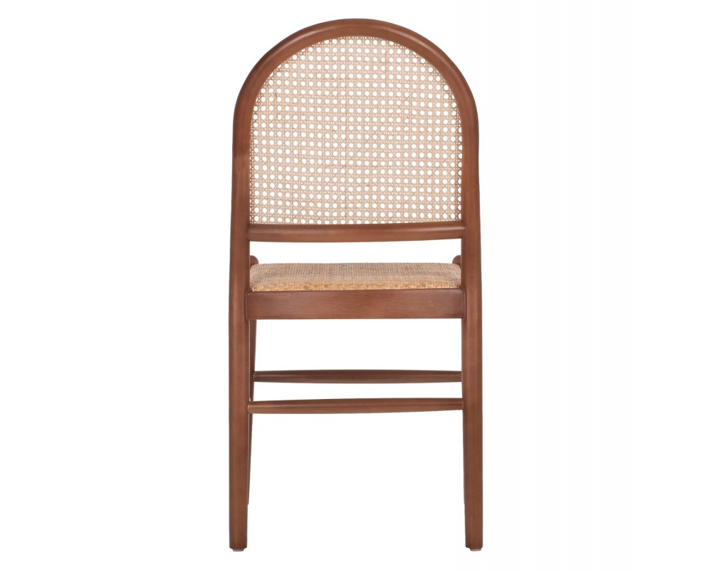 CHAIR BEECH WOOD IN WALNUT-RATTAN BEIGE HM9407.04 43x50x87H cm. - CHAIR BEECH WOOD IN WALNUT-RATTAN BEIGE HM9407.04 43x50x87H cm. -