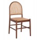 CHAIR BEECH WOOD IN WALNUT-RATTAN BEIGE HM9407.04 43x50x87H cm. - CHAIR BEECH WOOD IN WALNUT-RATTAN BEIGE HM9407.04 43x50x87H cm. -
