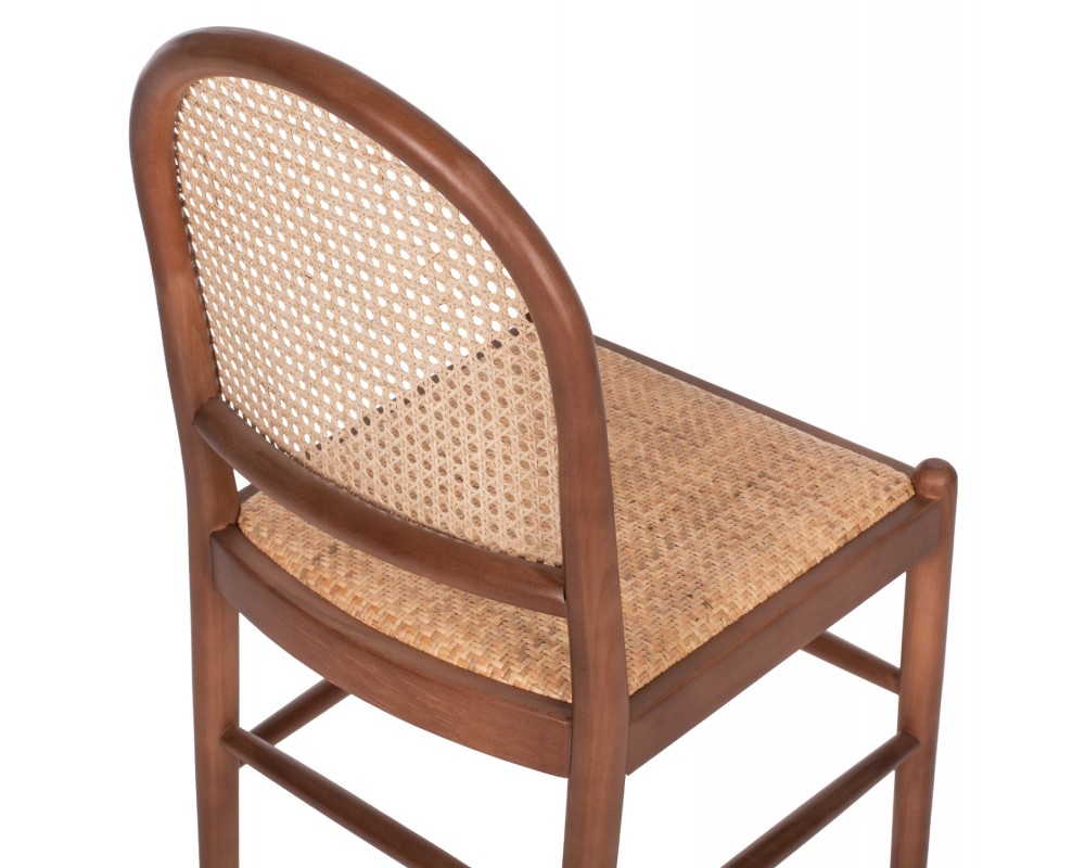 CHAIR BEECH WOOD IN WALNUT-RATTAN BEIGE HM9407.04 43x50x87H cm. - CHAIR BEECH WOOD IN WALNUT-RATTAN BEIGE HM9407.04 43x50x87H cm. -