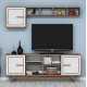 TV FURNITURE SET HM9513.03 MELAMINE IN WALNUT AND WHITE 160x35x56.2Hcm. ТВ шкаф 1303 - орех/бял - ТВ Шкафове