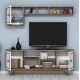TV FURNITURE SET HM9513.03 MELAMINE IN WALNUT AND WHITE 160x35x56.2Hcm. ТВ шкаф 1303 - орех/бял - ТВ Шкафове