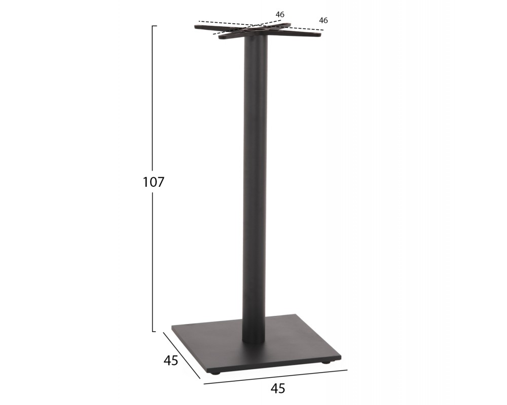 BASE FOR BAR TABLE HM439.20 MATTE GREY METAL WITH HEIGHT ADJUSTERS 45Χ45Χ107Hcm. -