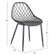 CHAIR POLYPROPYLENE HM9524.10 IN GREY COLOR WITH BLACK METAL LEGS 52x53x82Hcm. - CHAIR POLYPROPYLENE HM9524.10 IN GREY COLOR WITH BLACK METAL LEGS 52x53x82Hcm. -