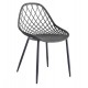 CHAIR POLYPROPYLENE HM9524.10 IN GREY COLOR WITH BLACK METAL LEGS 52x53x82Hcm. - CHAIR POLYPROPYLENE HM9524.10 IN GREY COLOR WITH BLACK METAL LEGS 52x53x82Hcm. -