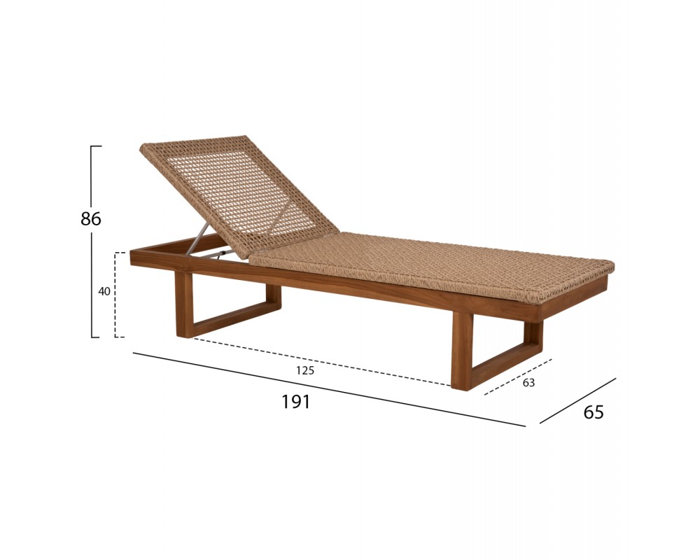 Дървен шезлонг 5993 с размери 191x65x86Hcm. - Шезлонги Дървен шезлонг 5993 с размери 191x65x86Hcm. - Шезлонги