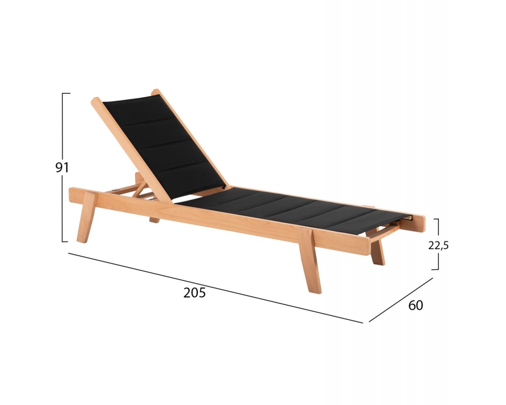 Дървен плажен шезлонг с размери 205x60x31,5-91Hcm. - Шезлонги Дървен плажен шезлонг с размери 205x60x31,5-91Hcm. - Шезлонги
