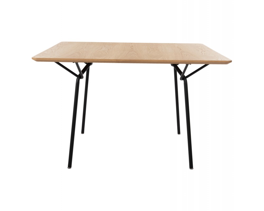 Трапезна маса с метални крака 1401 в цвят дъб 120x120x75Hcm. - Трапезни маси