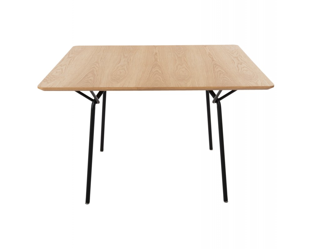 Трапезна маса с метални крака 1401 в цвят дъб 120x120x75Hcm. - Трапезни маси