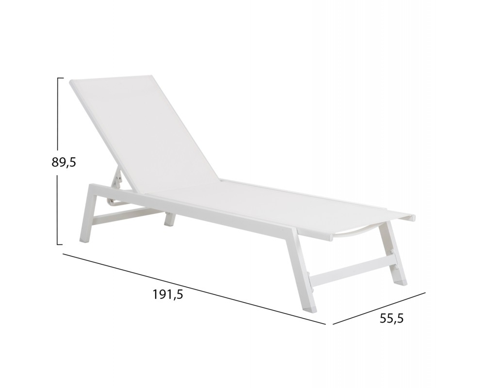 Алуминиев плажен шезлонг 5901 с размери 191,5x55,5x89,5Hcm. - Шезлонги