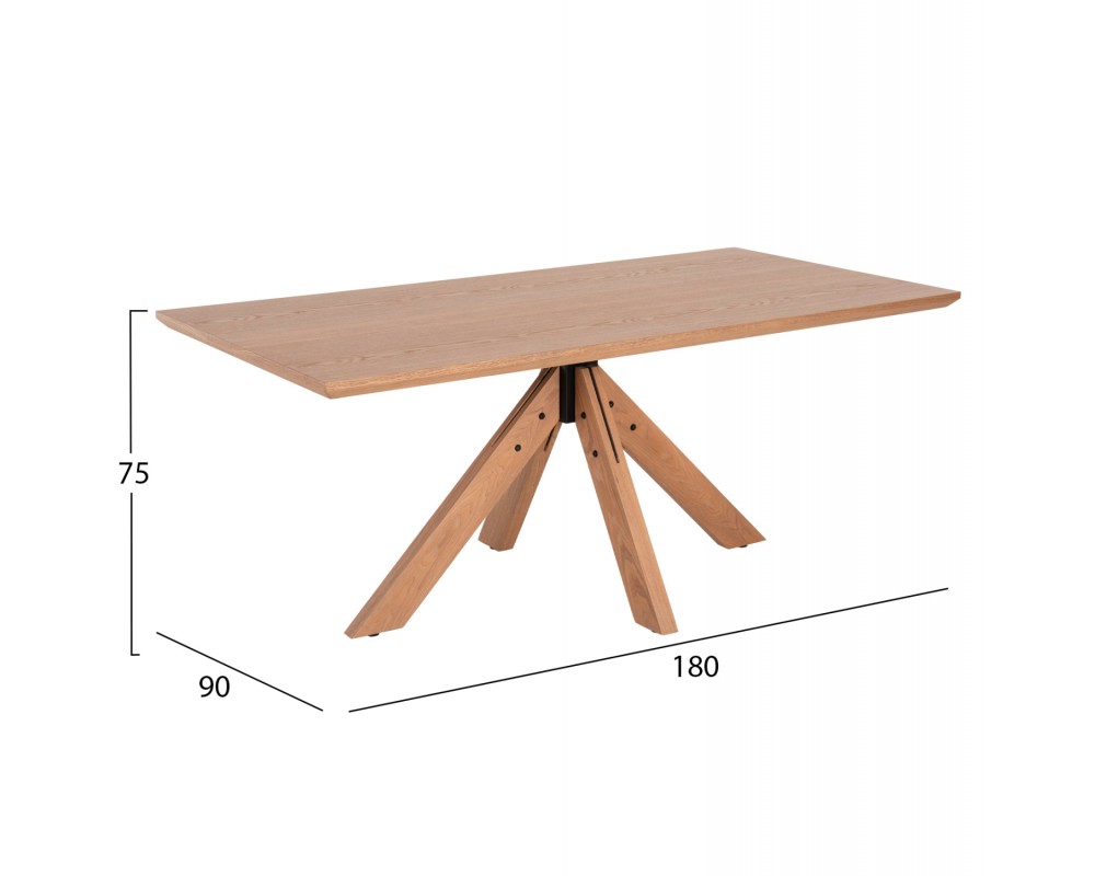 Трапезна маса 9853 от каучуково дърво 180x90x75Hcm. - Трапезни маси