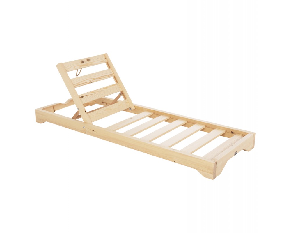 Дървен плажен шезлонг 1501 - 80x208x32-100Hcm. - Шезлонги
