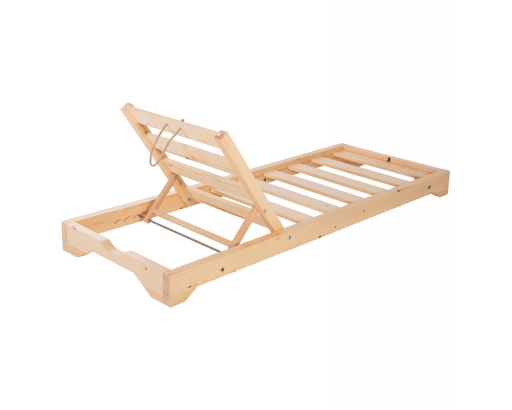 Дървен плажен шезлонг 1501 - 80x208x32-100Hcm. - Шезлонги