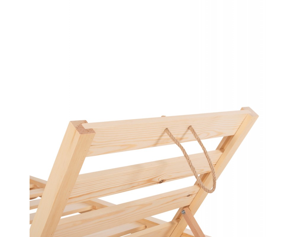 Дървен плажен шезлонг 1501 - 80x208x32-100Hcm. - Шезлонги