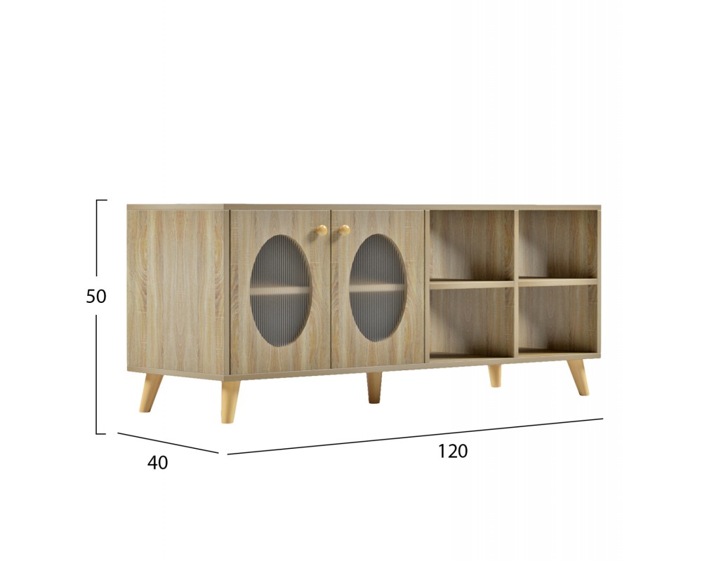 Тв шкаф 9879 от ПДЧ в цвят сонома 120x40x51Hcm. - ТВ Шкафове