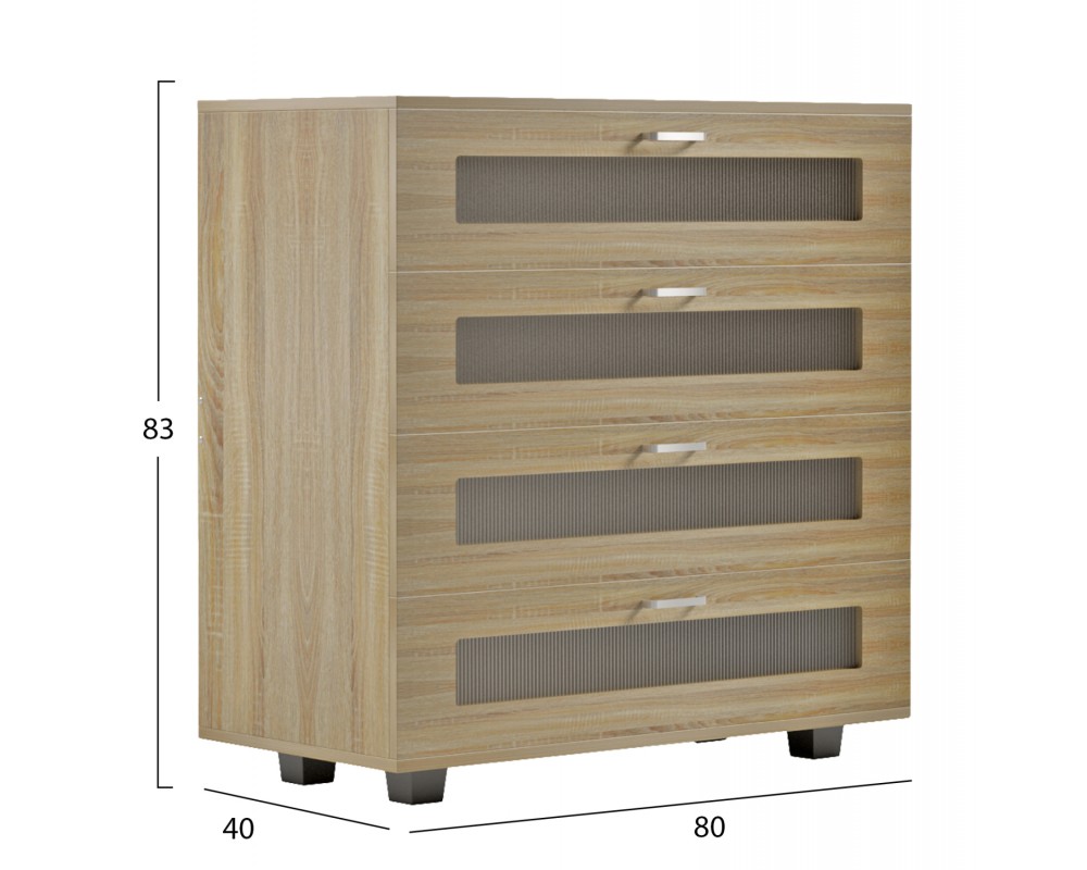 Скрин 8001 с четири чекмеджета 80Χ40Χ83Hcm. - Скринове и тоалетки