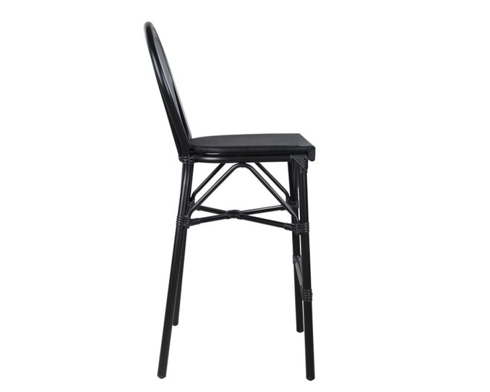 Алуминиев стол Bamboo с текстил 5060 в черен цвят - Градински столове
