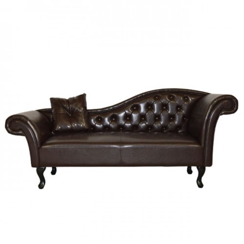 Канапе Chesterfield Niovi 0801 с десен ъгъл в тъмнокафяв цвят