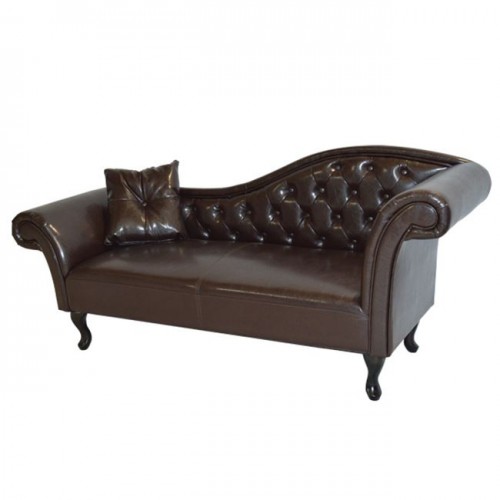 Канапе Chesterfield Niovi 0801 с десен ъгъл в тъмнокафяв цвят