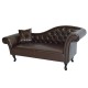 Канапе Chesterfield Niovi 0801 с десен ъгъл в тъмнокафяв цвят - Дивани