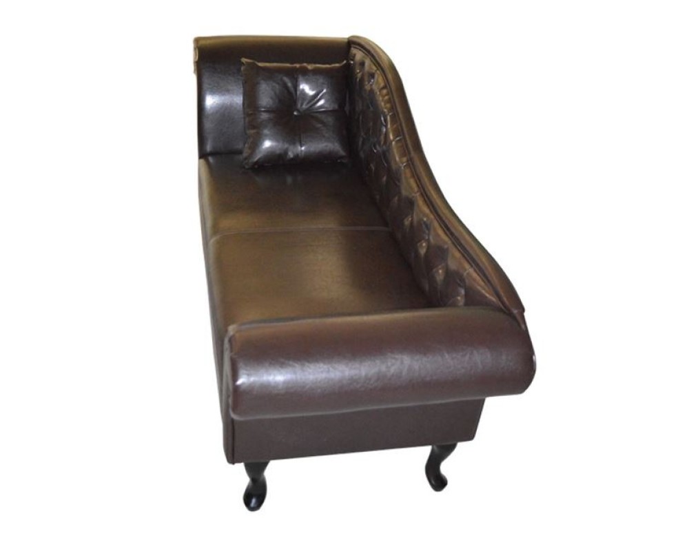 Канапе Chesterfield Niovi 0801 с десен ъгъл в тъмнокафяв цвят - Дивани