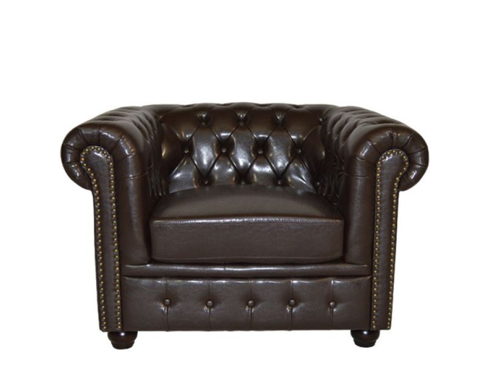 Кожено кресло Chesterfield 1101 - тъмнокафяв - Кресла Кожено кресло Chesterfield 1101 - тъмнокафяв - Кресла