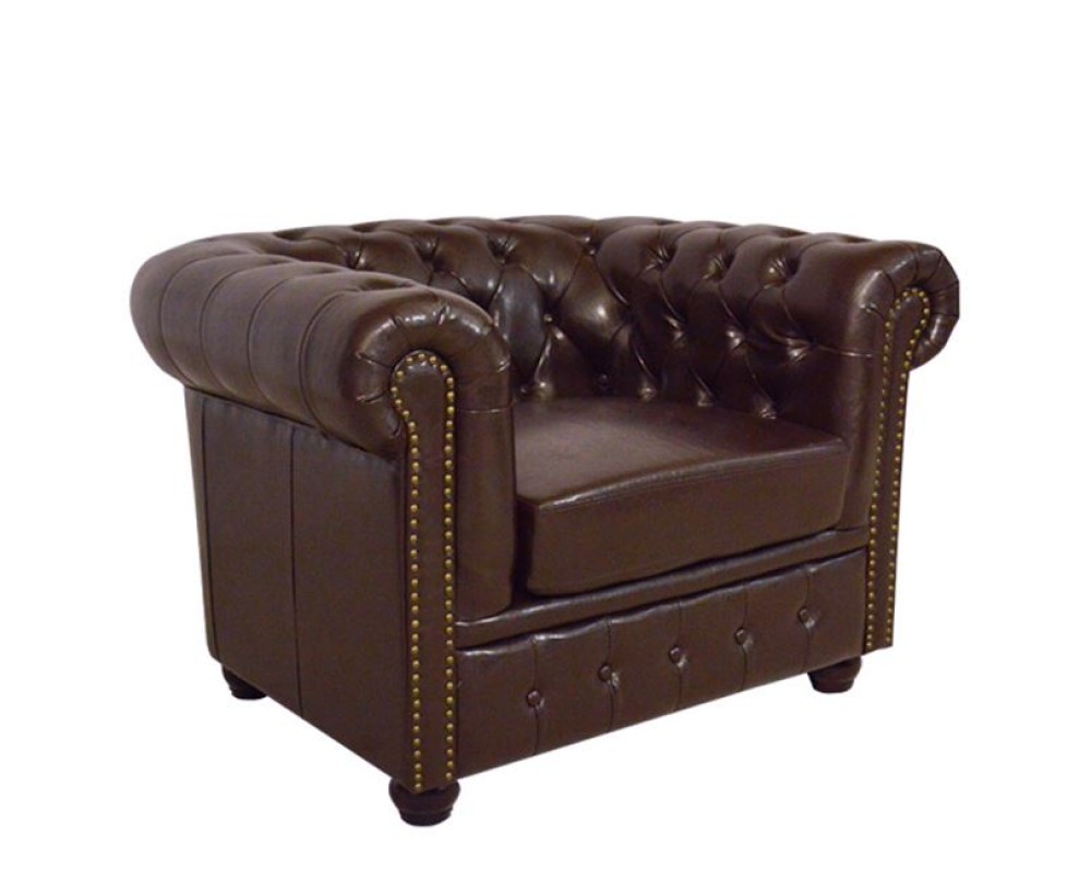 Кожено кресло Chesterfield 1101 - тъмнокафяв - Кресла Кожено кресло Chesterfield 1101 - тъмнокафяв - Кресла