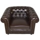 Кожено кресло Chesterfield 1101 - тъмнокафяв - Кресла Кожено кресло Chesterfield 1101 - тъмнокафяв - Кресла
