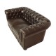 Двуместен диван Chesterfield в тъмнокафяв цвят - Дивани
