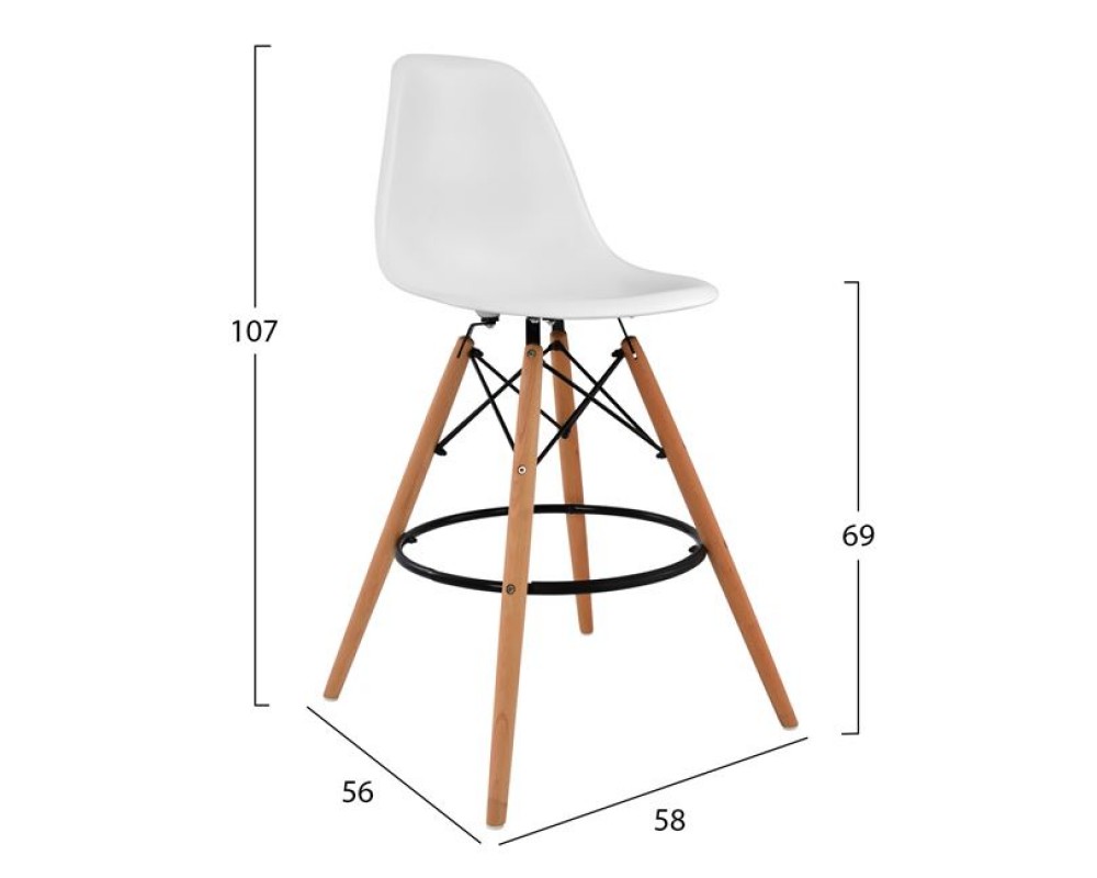 Полипропиленов бар стол 7301 в бял цвят - Бар столове
