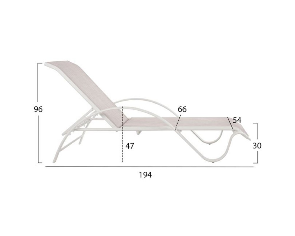 Алуминиев шезлонг 3302 в бял цвят - Шезлонги