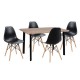 Комплект за трапезария 0343 в черен цвят - Комплекти маси и столове