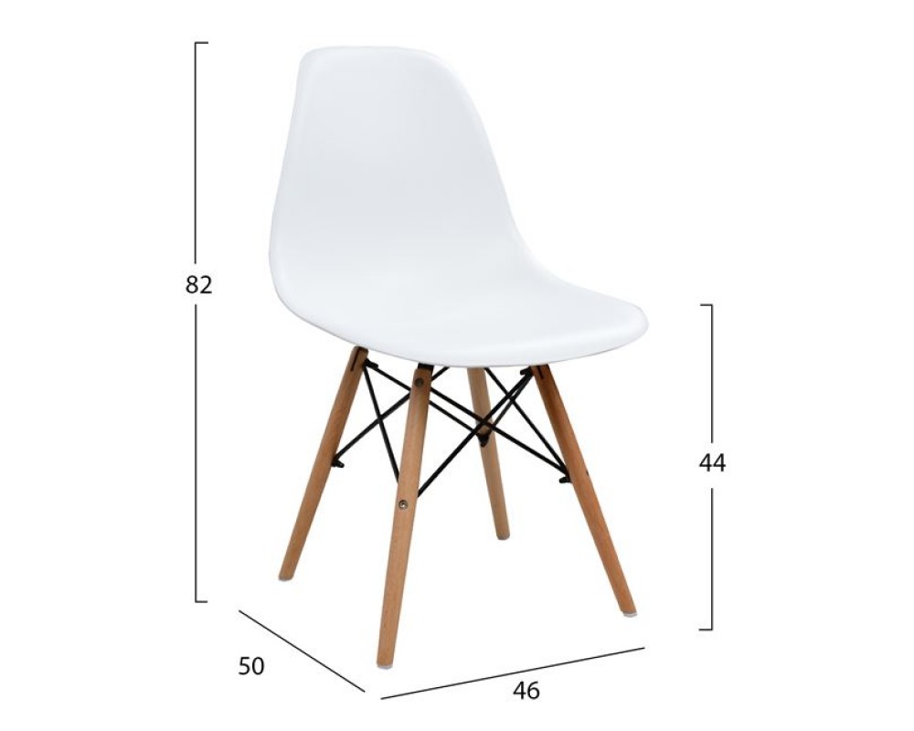Комплект 4 броя столове 6001 в бял цвят - Трапезни столове