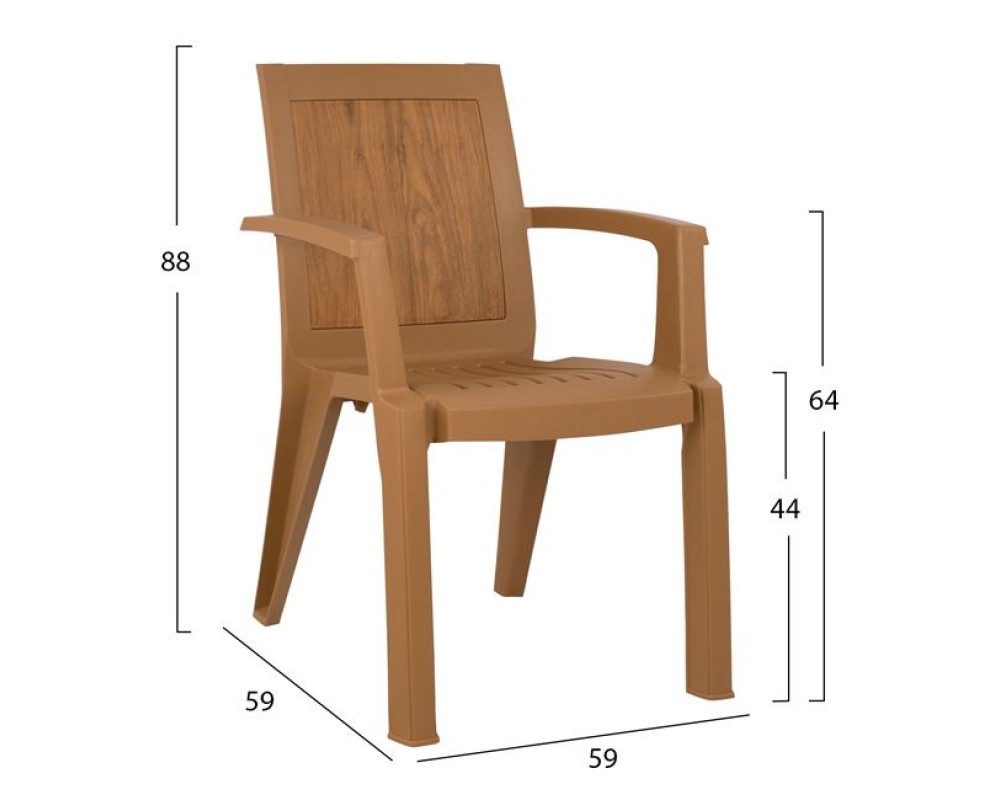 Градиснки стол 9302 в бежов цвят - Градински столове