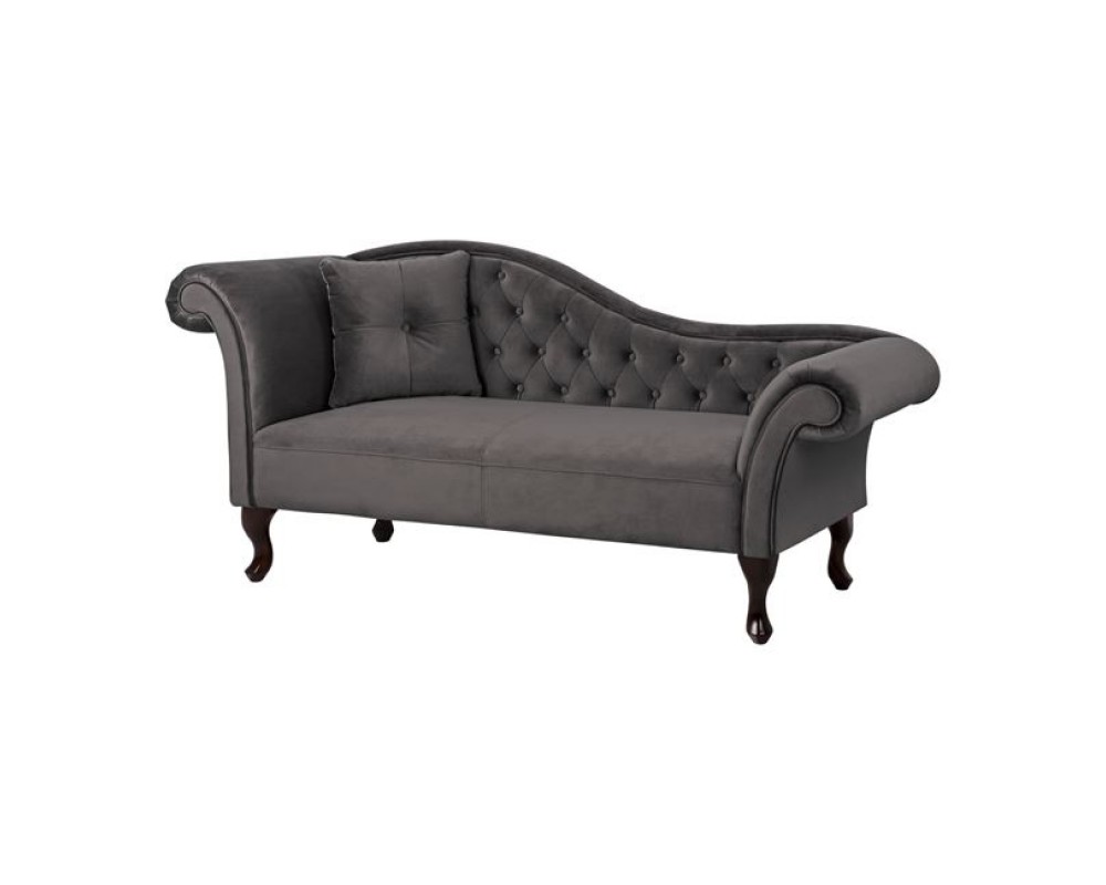 Канапе Chesterfield с ляв ъгъл 0710 в сив цвят - Дивани