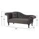 Канапе Chesterfield с ляв ъгъл 0710 в сив цвят - Дивани
