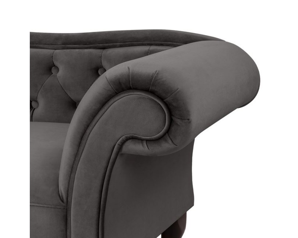 Канапе Chesterfield с ляв ъгъл 0710 в сив цвят - Дивани