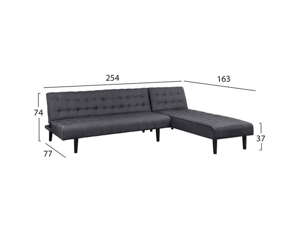 Ъглов разтегателен диван 5401 в сив цвят - Ъглови дивани