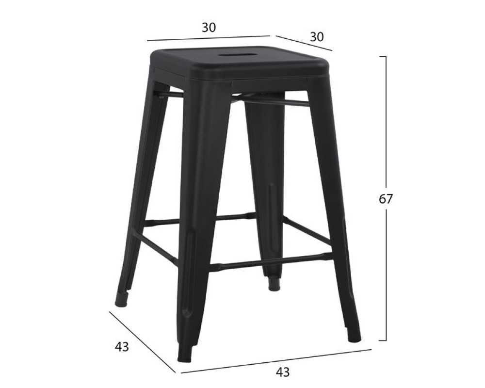 Бар стол 7322 в черен цвят - Бар столове