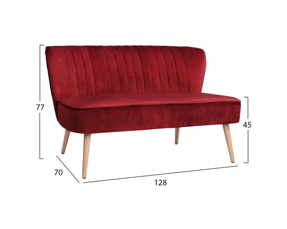 Двуместен диван Andy 0106 в червен цвят - Дивани