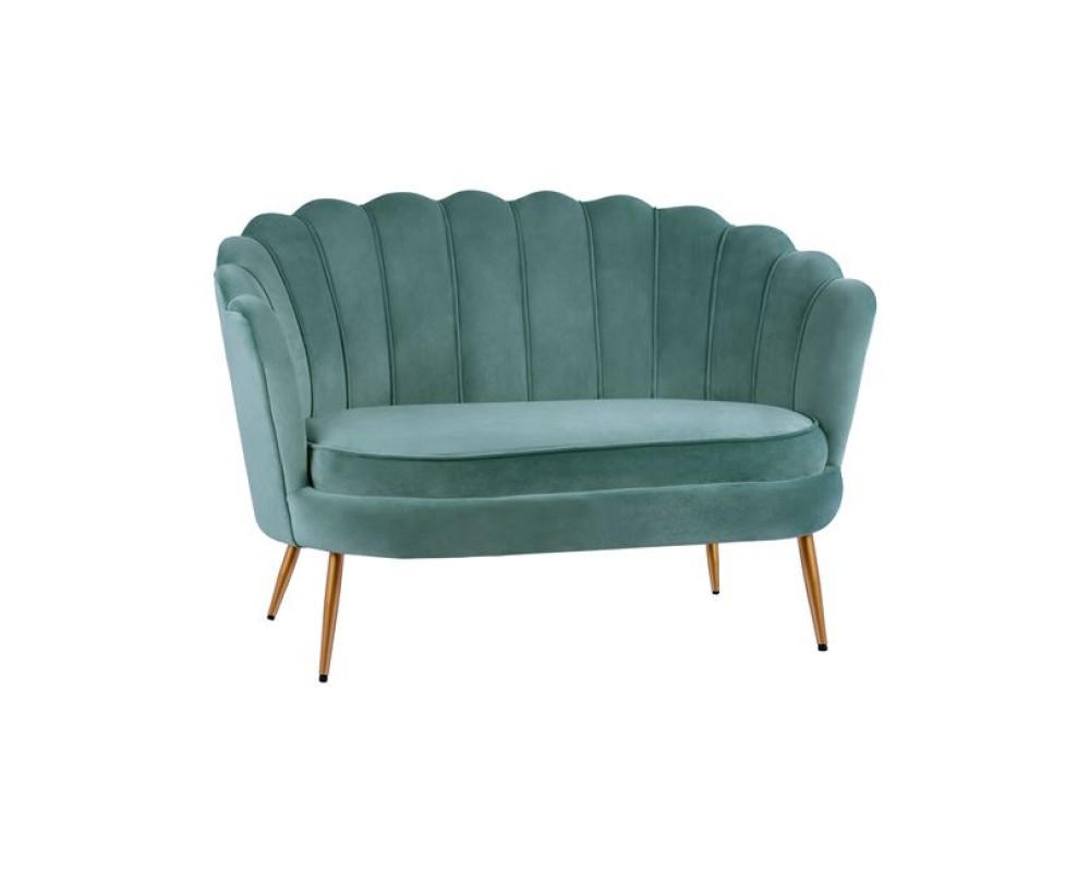 Двуместен диван Coquille 2707 в тюркоазен цвят - Дивани