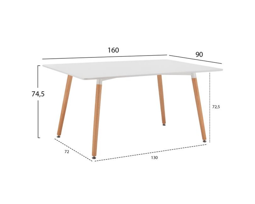 Трапезна маса 9701 - бял - Трапезни маси