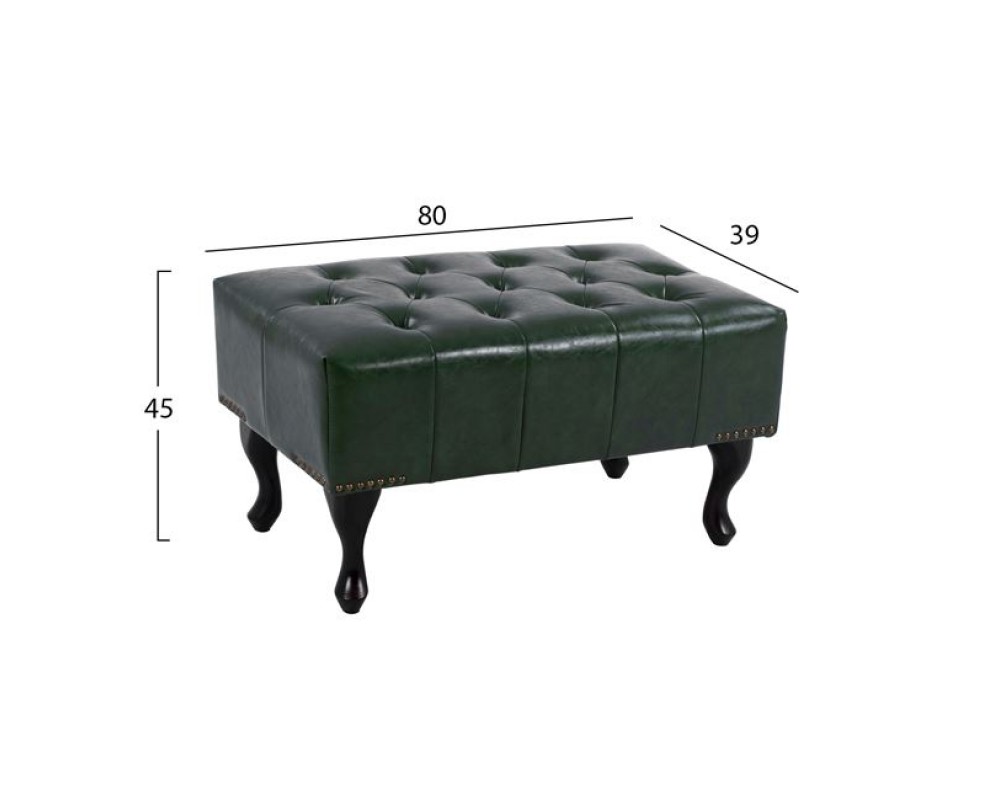 Табуретка Chesterfield 2608 в тъмнозелен цвят - Табуретки