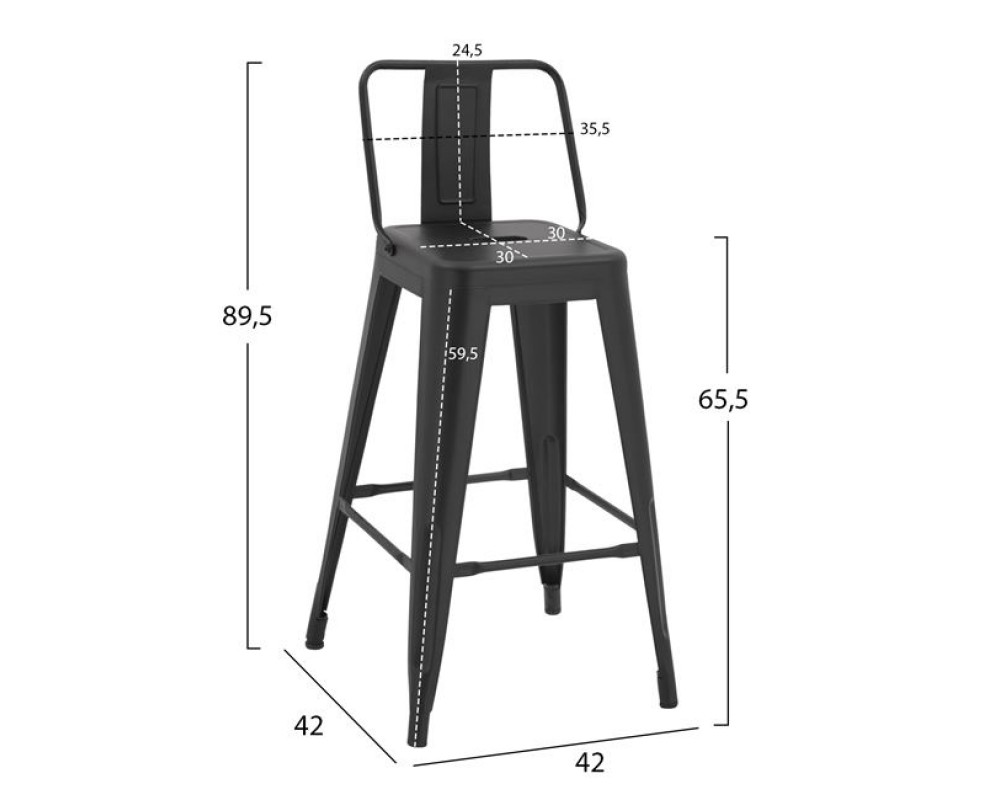 Бар стол Мелита 7432 в черен цвят - Бар столове