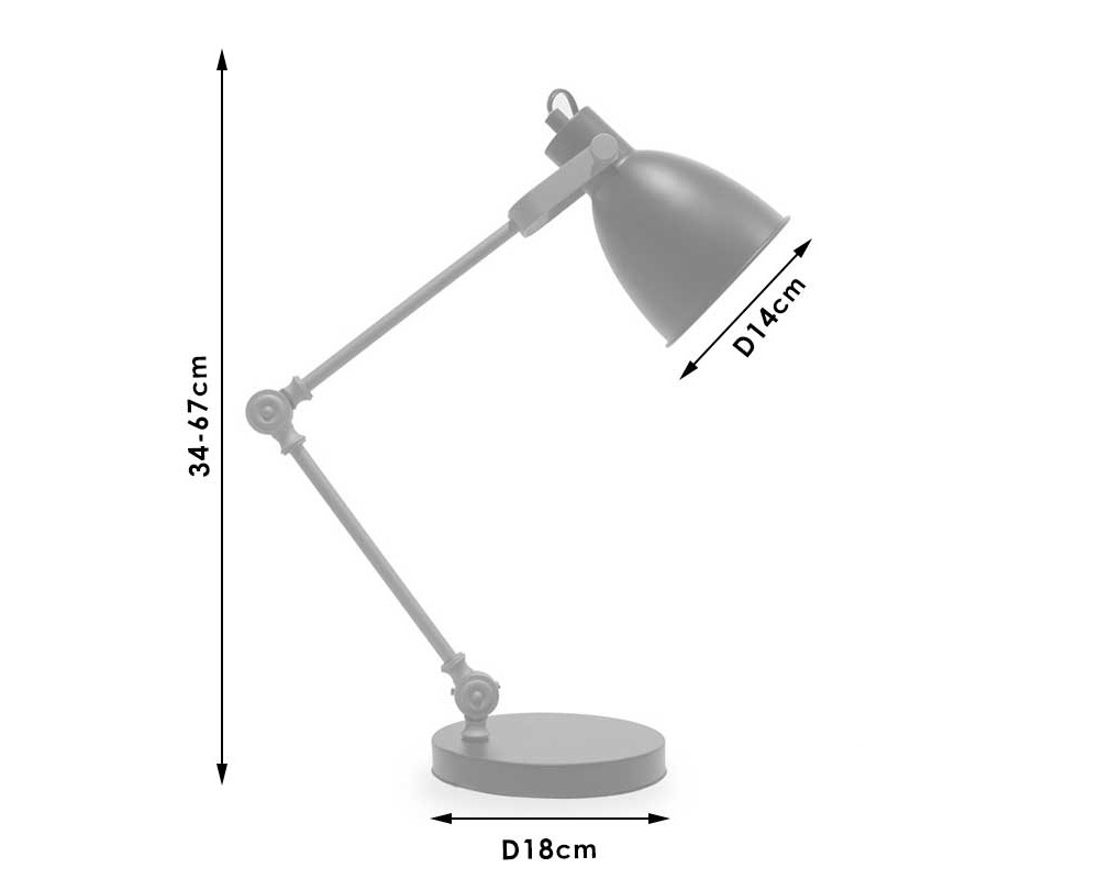 Метална настолна лампа 0001 в черен цвят - Нощни лампи