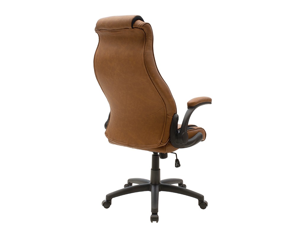 Manager office chair Bear pakoworld with pu brown tabac antique-black colour -